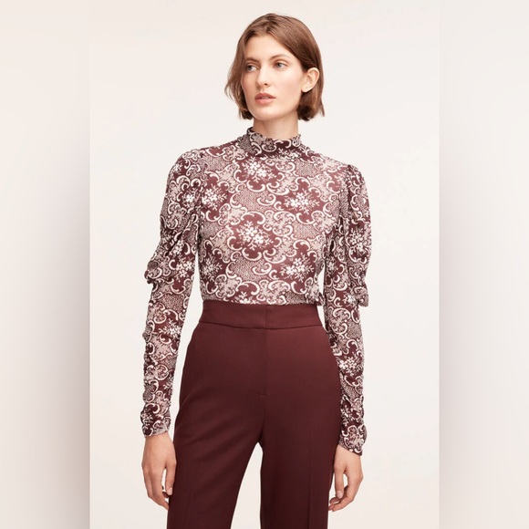 Rebecca Taylor Rochelle Fleur drape mock neck - size large - never worn - Picture 3 of 15